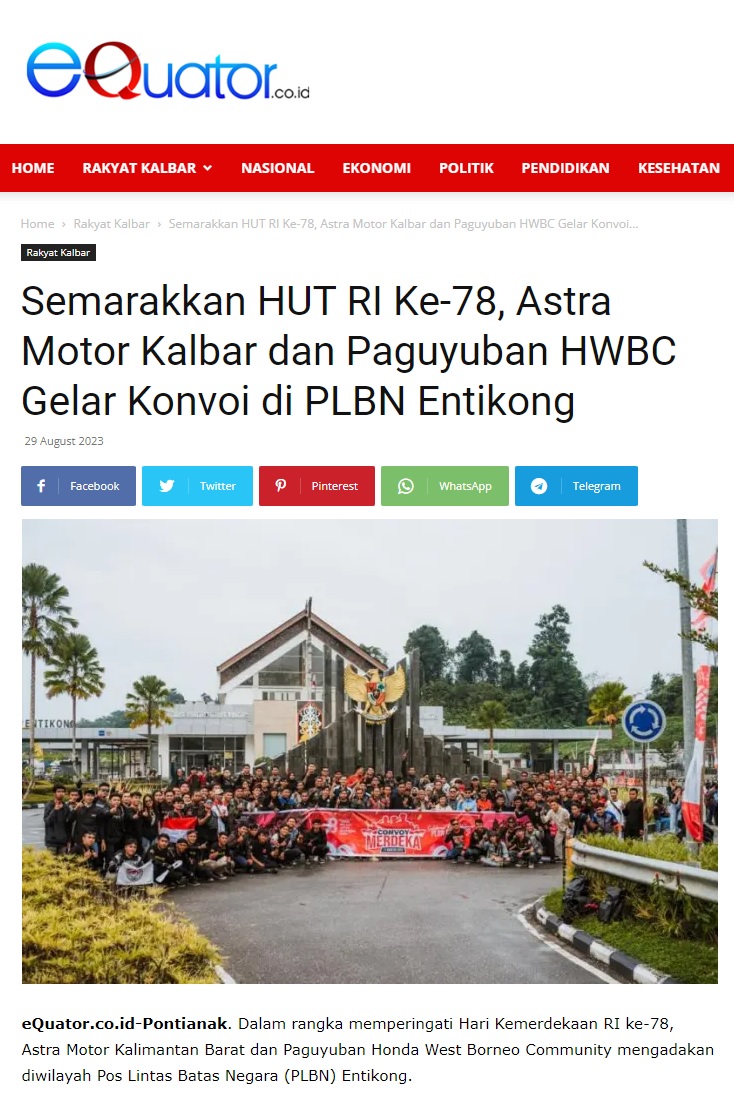 Semarakkan Hut Ri Ke Astra Motor Kalbar Dan Paguyuban Hwbc Gelar