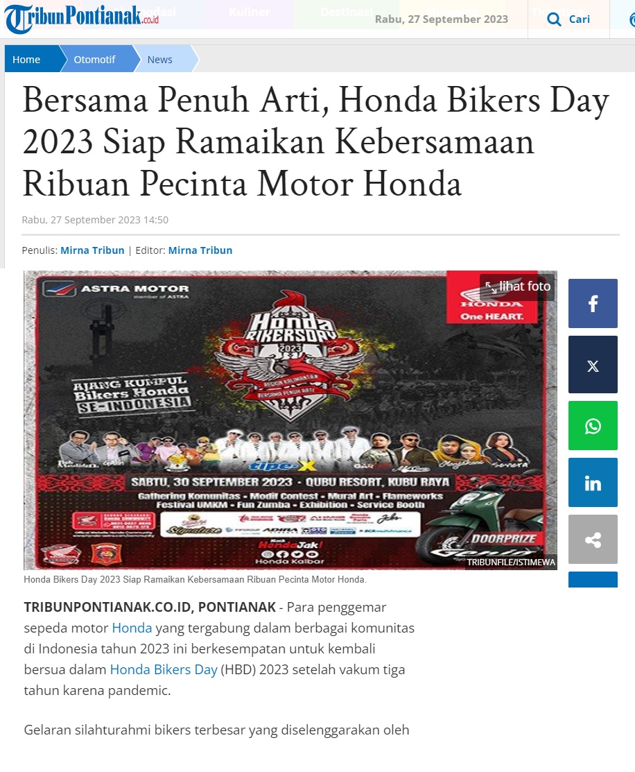 Bersama Penuh Arti Honda Bikers Day 2023 Siap Ramaikan Kebersamaan