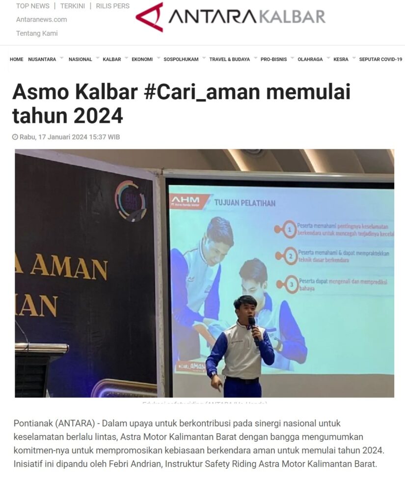 Asmo Kalbar Cari Aman Memulai Tahun Astra Motor Kalimantan Barat