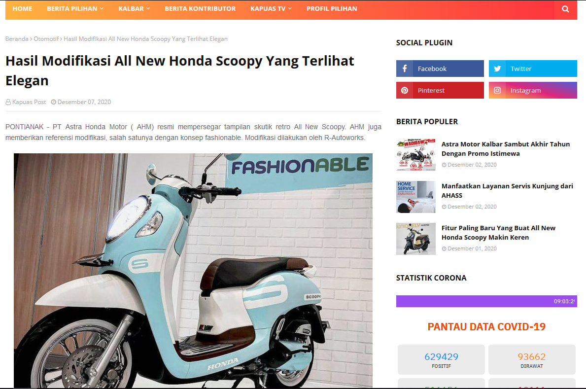 Hasil Modifikasi All New Honda Scoopy Yang Terlihat Elegan Astra Motor Kalimantan Barat