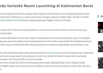 All New Honda Vario160 Resmi Launching di Kalimantan Barat