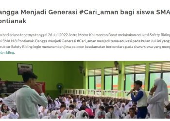 Bangga Menjadi Generasi #Cari_aman bagi siswa SMA N 8 Pontianak