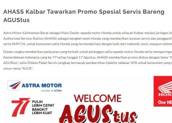 AHASS Kalbar Tawarkan Promo Spesial Servis Bareng AGUStus