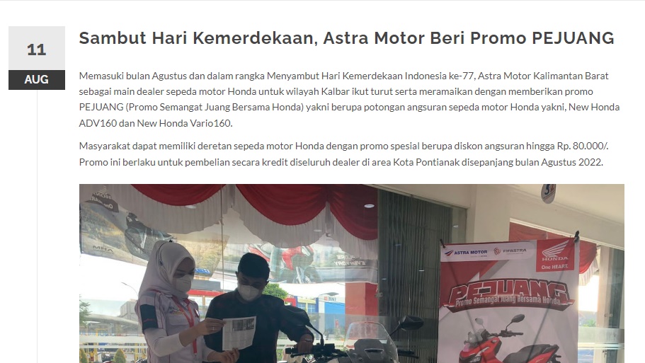 Sambut Hari Kemerdekaan, Astra Motor Beri Promo PEJUANG