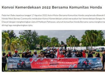 Konvoi Kemerdekaan 2022 Bersama Komunitas Honda