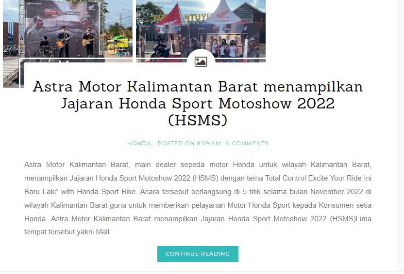 Astra Motor Kalimantan Barat menampilkan Jajaran Honda Sport Motoshow 2022 (HSMS)