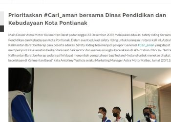 Prioritaskan #Cari_aman bersama Dinas Pendidikan dan Kebudayaan Kota Pontianak