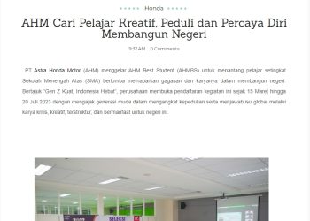 AHM Cari Pelajar Kreatif, Peduli dan Percaya Diri Membangun Negeri