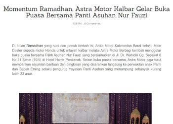 Momentum Ramadhan, Astra Motor Kalbar Gelar Buka Puasa Bersama Panti Asuhan Nur Fauzi