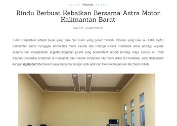 Rindu Berbuat Kebaikan Bersama Astra Motor Kalimantan Barat