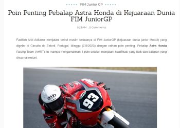 Poin Penting Pebalap Astra Honda di Kejuaraan Dunia FIM JuniorGP