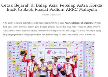 Cetak Sejarah di Balap Asia, Pebalap Astra Honda Back to Back Kuasai Podium ARRC Malaysia