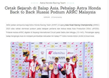 Cetak Sejarah di Balap Asia, Pebalap Astra Honda Back to Back Kuasai Podium ARRC Malaysia