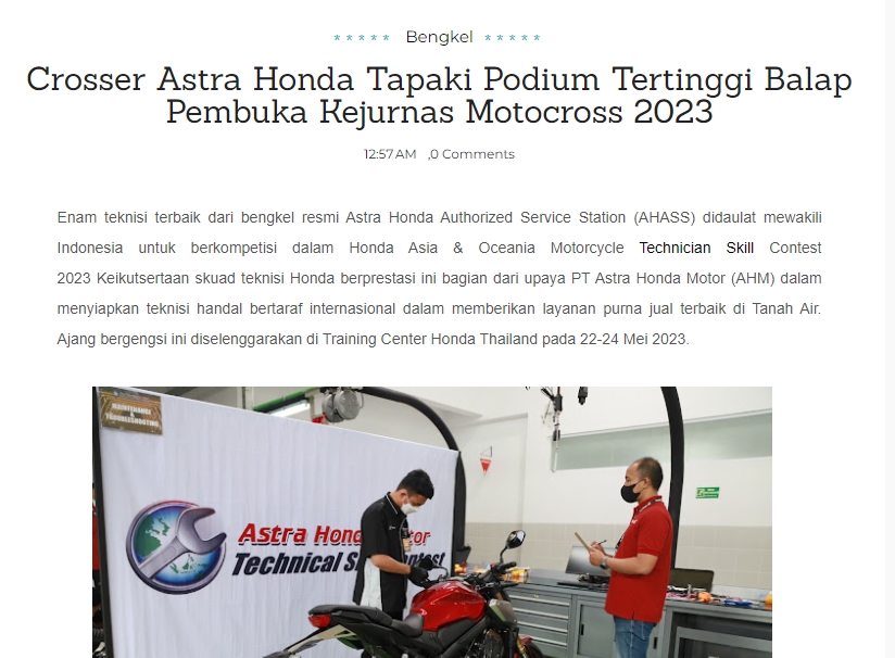 Crosser Astra Honda Tapaki Podium Tertinggi Balap Pembuka Kejurnas Motocross 2023