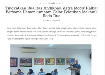 Tingkatkan Kualitas Andikpas, Astra Motor Kalbar Bersama Kemenkumham Gelar Pelatihan Mekanik Roda Dua