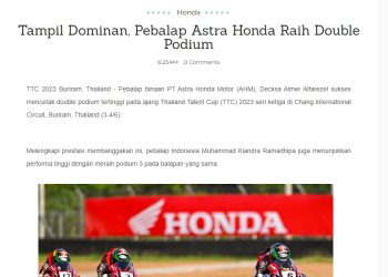 Tampil Dominan, Pebalap Astra Honda Raih Double Podium