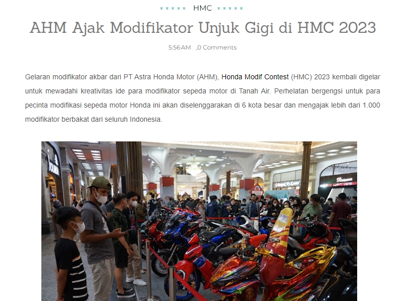 AHM Ajak Modifikator Unjuk Gigi di HMC 2023