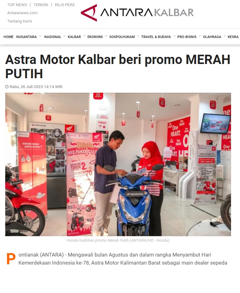 Astra Motor Kalbar Beri Promo MERAH PUTIH – Astra Motor Kalimantan Barat