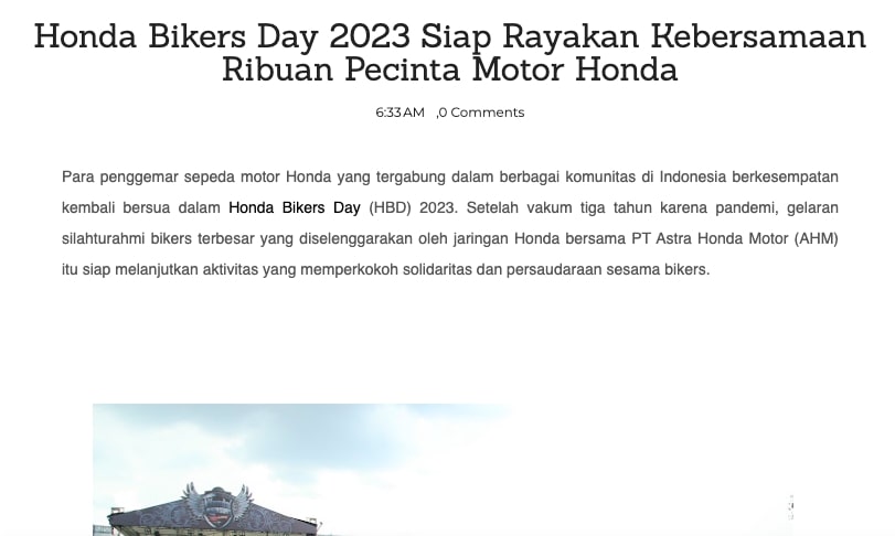 Honda Bikers Day 2023 Siap Rayakan Kebersamaan Ribuan Pecinta Motor Honda