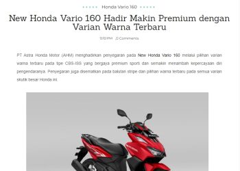 New Honda Vario 160 Hadir Makin Premium dengan Varian Warna Terbaru