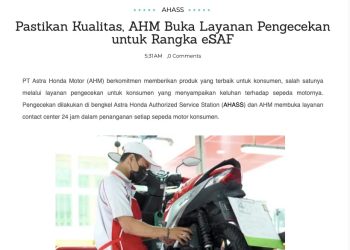 Pastikan Kualitas, AHM Buka Layanan Pengecekan untuk Rangka eSAF