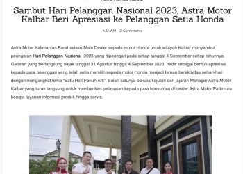 Sambut Hari Pelanggan Nasional 2023, Astra Motor Kalbar Beri Apresiasi ke Pelanggan Setia Honda