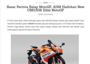 Sasar Pecinta Balap MotoGP, AHM Hadirkan New CBR150R Edisi MotoGP