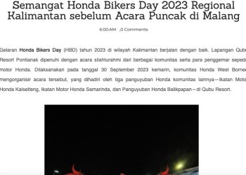 Semangat Honda Bikers Day 2023 Regional Kalimantan sebelum Acara Puncak di Malang