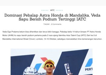 Dominasi Pebalap Astra Honda di Mandalika, Veda Sapu Bersih Podium Tertinggi IATC