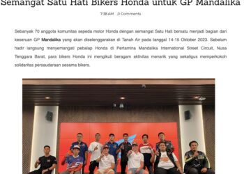 Semangat Satu Hati Bikers Honda untuk GP Mandalika