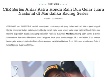 CBR Series Antar Astra Honda Raih Dua Gelar Juara Nasional di Mandalika Racing Series