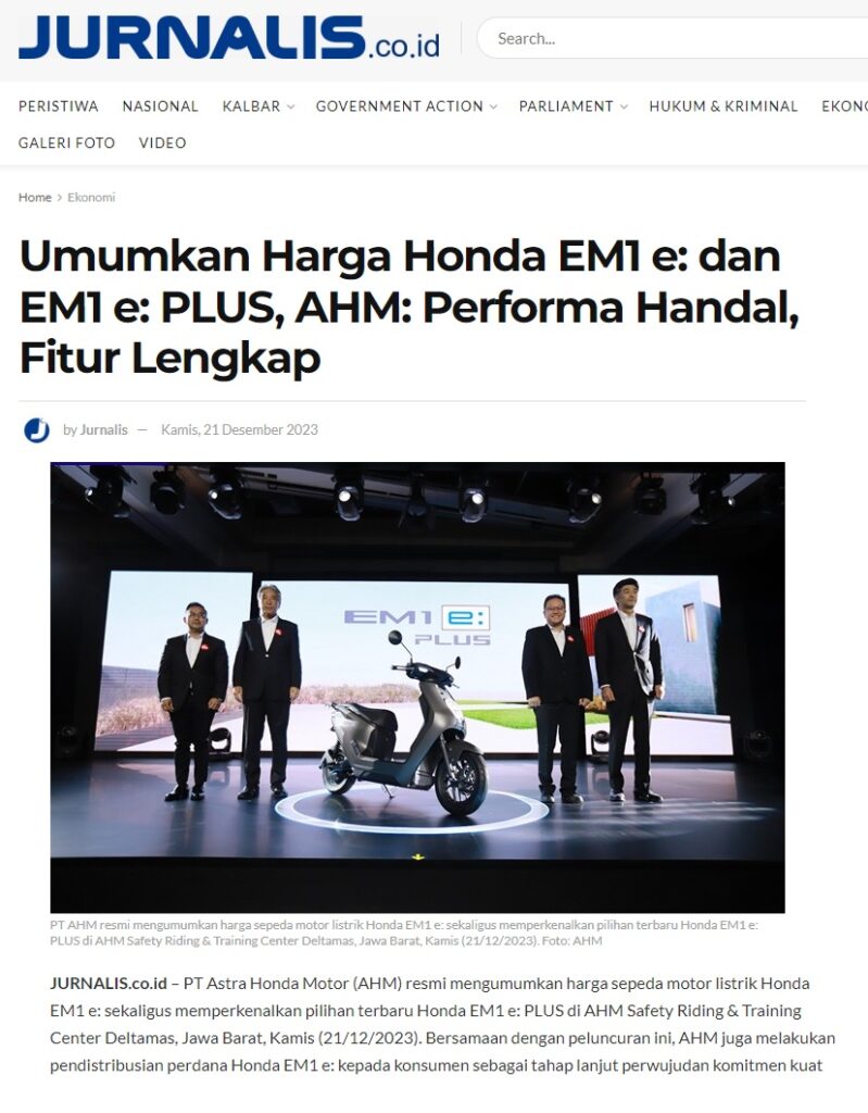 Umumkan Harga Honda Em1 E Dan Em1 E Plus Ahm Performa Handal Fitur