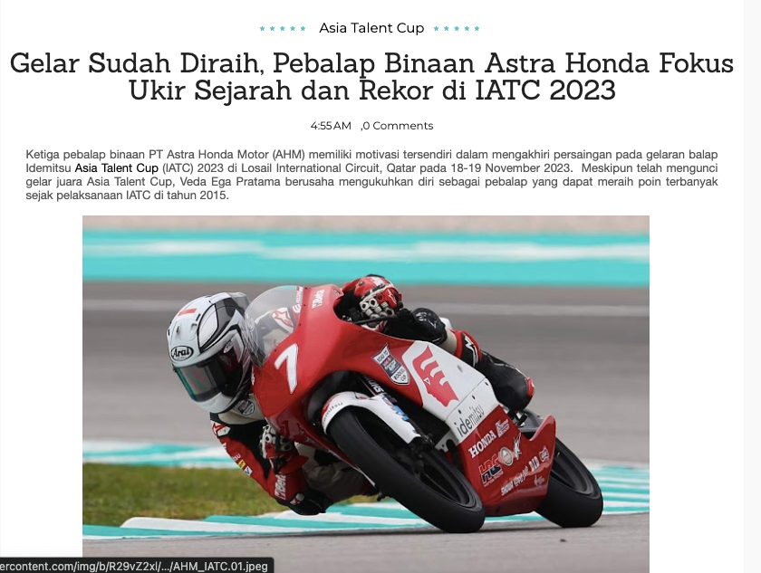 Gelar Sudah Diraih, Pebalap Binaan Astra Honda Fokus Ukir Sejarah dan Rekor di IATC 2023