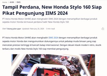 Tampil Perdana, New Honda Stylo 160 Siap Pikat Pengunjung IIMS 2024
