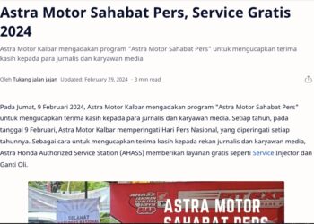 Astra Motor Sahabat Pers, Service Gratis 2024