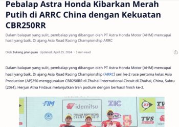 Pebalap Astra Honda Kibarkan Merah Putih di ARRC China dengan Kekuatan CBR250RR