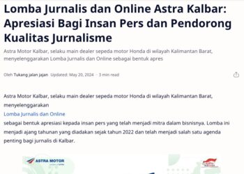 Lomba Jurnalis dan Online Astra Kalbar: Apresiasi Bagi Insan Pers dan Pendorong Kualitas Jurnalisme