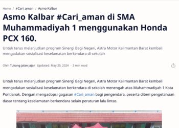 Asmo Kalbar #Cari_aman di SMA Muhammadiyah 1 menggunakan Honda PCX 160.