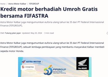 Kredit motor berhadiah Umroh Gratis bersama FIFASTRA