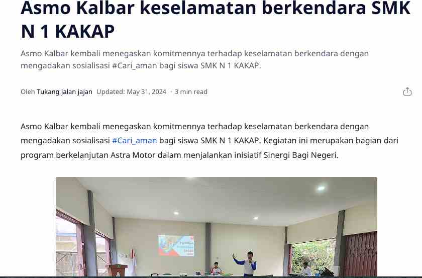 Asmo Kalbar keselamatan berkendara SMK N 1 KAKAP