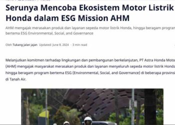 Serunya Mencoba Ekosistem Motor Listrik Honda dalam ESG Mission AHM