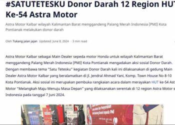 #SATUTETESKU Donor Darah 12 Region HUT Ke-54 Astra Motor