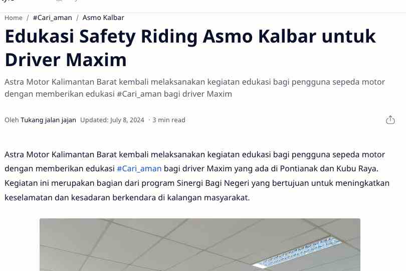 Edukasi Safety Riding Asmo Kalbar untuk Driver Maxim