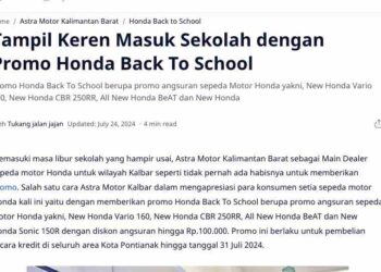 Tampil Keren Masuk Sekolah dengan Promo Honda Back To School