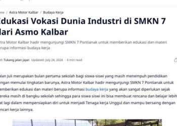 Edukasi Vokasi Dunia Industri di SMKN 7 dari Asmo Kalbar