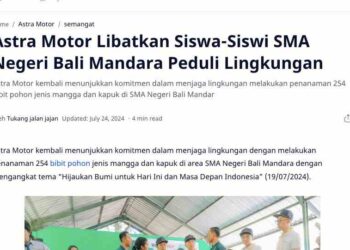 Astra Motor Libatkan Siswa-Siswi SMA Negeri Bali Mandara Peduli Lingkungan