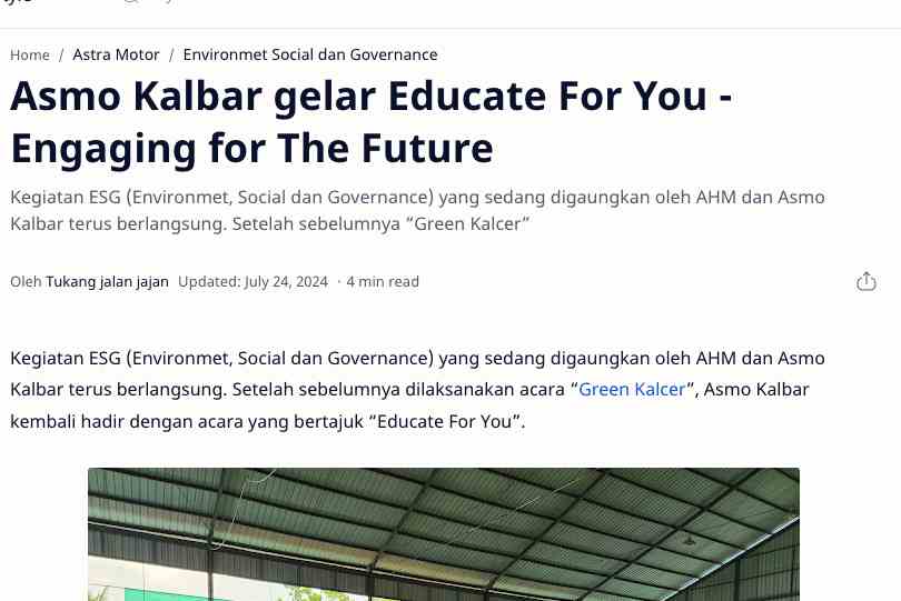 Asmo Kalbar gelar Educate For You - Engaging for The Future