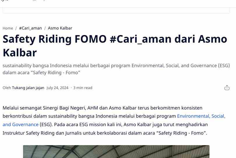 Safety Riding FOMO #Cari_aman dari Asmo Kalbar