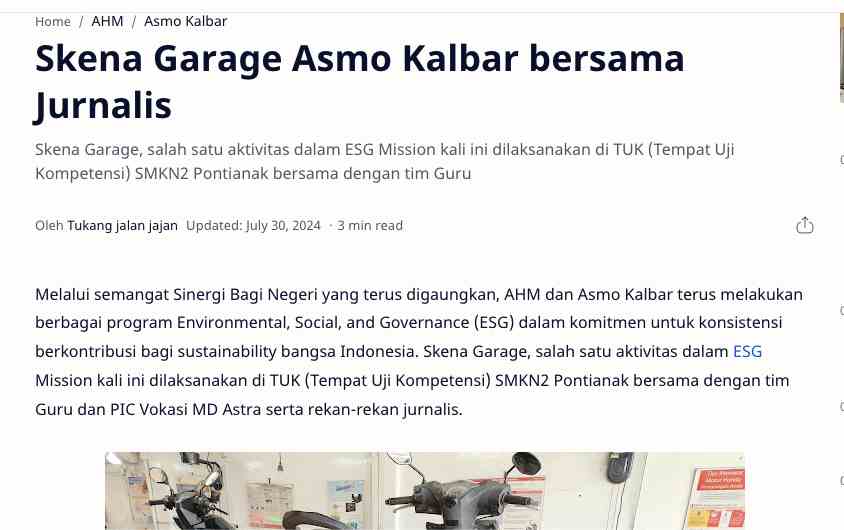 Skena Garage Asmo Kalbar bersama Jurnalis