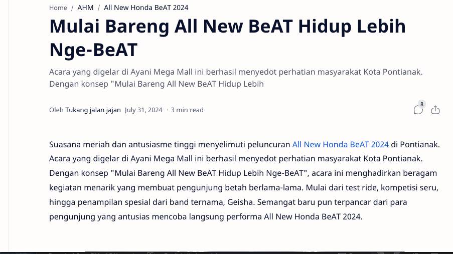 Mulai Bareng All New BeAT Hidup Lebih Nge-BeAT